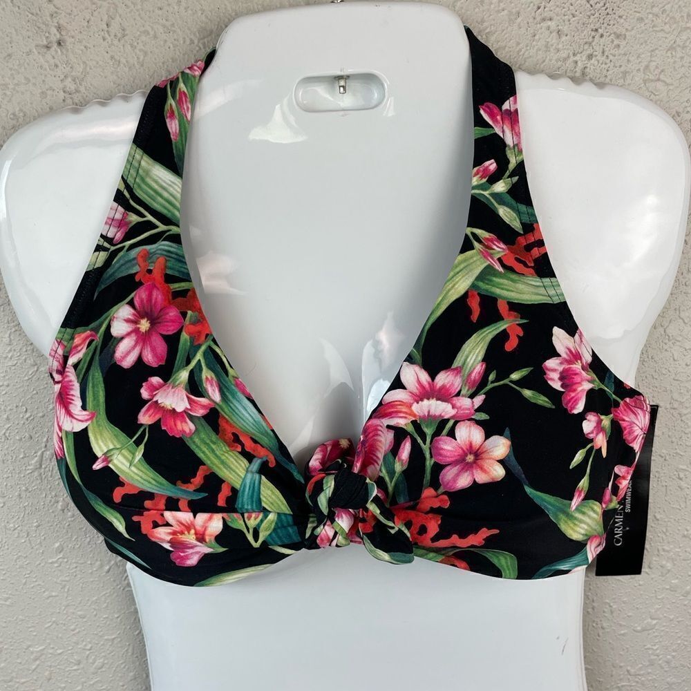 NWT Carmen Marc Salvo Floral Bikini Top Sizes S or M